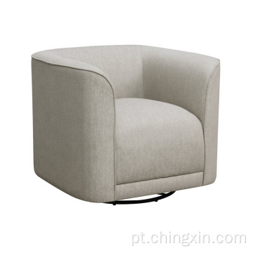 Cadeira de sotaque giratória de tecido cinza moderno